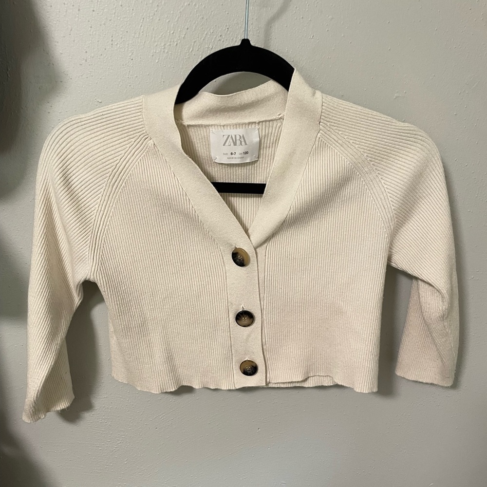 Little girls off white Zara Cardiagan cropped
